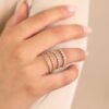 Sterling silver eternity ring with bezel-set stones