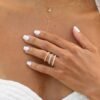 925 sterling silver eternity ring with a refined silhouette