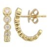 925 sterling silver half hoop earrings with bezel-set stones