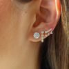 925 sterling silver earrings with polished bezel-set CZ stones