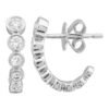 Diamond bezel half hoop earrings with thick gold plating
