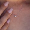 925 Sterling Silver necklace featuring a premium CZ diamond in a bezel setting