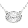Oval pendant with bezel-set premium CZ diamond