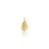 Sterling silver shell charm pendant with a bezel-set CZ stone