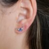 925 Sterling Silver Diamond Blue Sapphire Climber Earring - Image 2