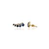 925 Sterling Silver Diamond Blue Sapphire Graduated Climber Earring - Image 2