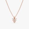 925 Sterling Silver Diamond Bumblebee Necklace - Image 5