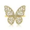 925 Sterling Silver Diamond Butterfly Ring