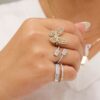 925 Sterling Silver Diamond Butterfly Ring - Image 2