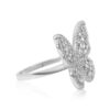 925 Sterling Silver Diamond Butterfly Ring - Image 5
