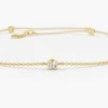 925 Sterling Silver bracelet with evenly spaced solitaire stones