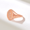 925 Sterling Silver Diamond Celestial Signet Ring: Star & Moon Dome Design - Image 6