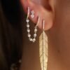 Hoop earring with Premium CZ Diamond accents and pave setting