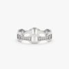 925 Sterling Silver Diamond Chain Link Ring - Image 2