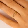 925 Sterling Silver Diamond Chain Link Ring - Image 3