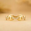925 Sterling Silver Diamond Chain Link Ring - Image 4