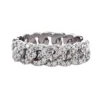 925 Sterling Silver diamond chain link ring with bold linked design