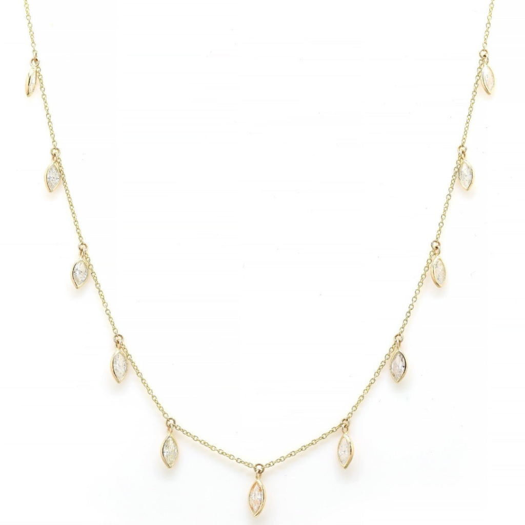 925 Sterling Silver Diamond Charm Necklace