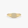 925 Sterling Silver Diamond Circle Signet Ring