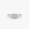 925 Sterling Silver Diamond Circle Signet Ring - Image 2