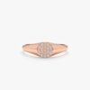 925 Sterling Silver Diamond Circle Signet Ring - Image 3