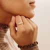 925 Sterling Silver Diamond Circle Signet Ring - Image 5