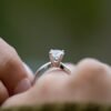 Solitaire ring featuring a Premium CZ diamond in a simple setting
