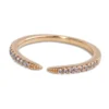 Mini ring with premium CZ diamond accents in pave setting