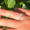 925 sterling silver ring with thick gold plating and polished finish
