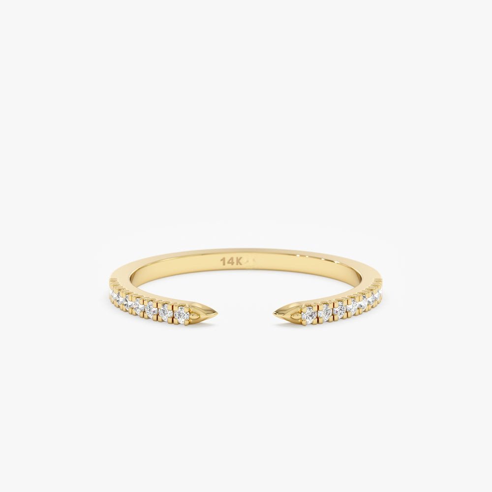 925 Sterling Silver Diamond Claw Ring