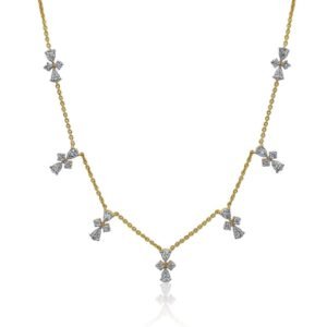 925 Sterling Silver Diamond Clover Necklace