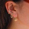 925 Sterling Silver Diamond Cluster Climber Earring - Image 2