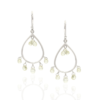 Sterling silver diamond cluster earrings in a drop shape
