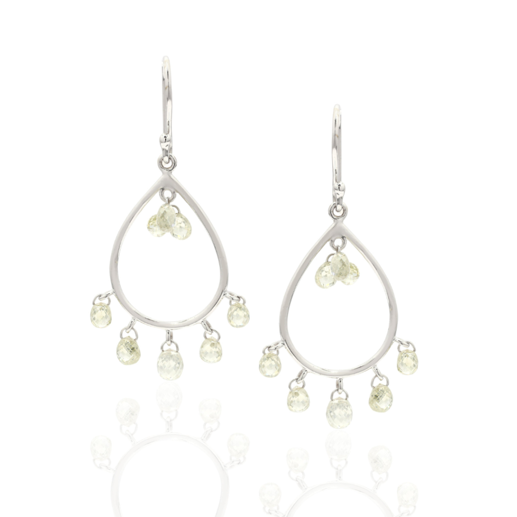 925 Sterling Silver Diamond Cluster Earrings