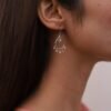 Drop-shaped earrings with thick gold plating and 16 stones