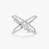 Diamond cluster ring featuring a bold crisscross design