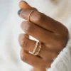 925 sterling silver ring with thick gold plating