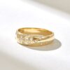 925 Sterling Silver Diamond Constellation Ring, Minimalist Dome Celestial Design - Image 4