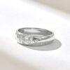 925 Sterling Silver Diamond Constellation Ring, Minimalist Dome Celestial Design - Image 5