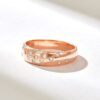925 Sterling Silver Diamond Constellation Ring, Minimalist Dome Celestial Design - Image 6