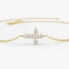 Bracelet featuring a pave-set cross pendant in cubic zirconia