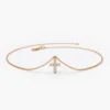 925 sterling silver bracelet with refined cross charm accents
