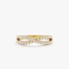 925 Sterling Silver Diamond Crossover 925 Sterling Silver Ring