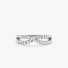 925 Sterling Silver Diamond Crossover 925 Sterling Silver Ring - Image 2