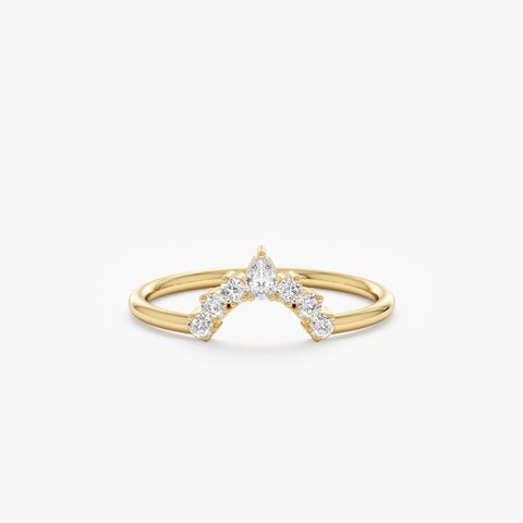 925 Sterling Silver Diamond Crown Nesting Ring