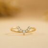 925 Sterling Silver Diamond Crown Nesting Ring - Image 3