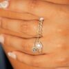 925 Sterling Silver Diamond Cuban Link Ring - Image 2