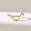 Curved sterling silver ring set with premium CZ diamond details