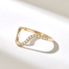 Diamond curved band designed to contour around other rings