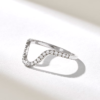 Refined sterling silver ring with soft pave sparkle